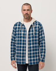 Cloud Flannel Hooded Button-Up